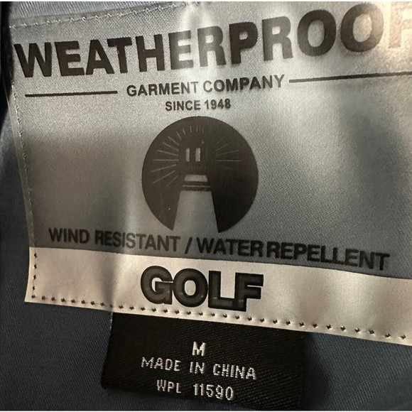 Weatherproof Garment Company Mens Size M Blue Jacket Golf Pullover Lined 1/4 Zip - Picture 6 of 10